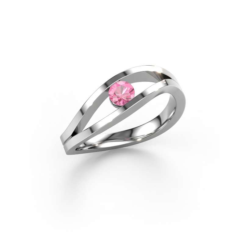 Image de Bague de fiançailles Sigrid 1 950 platine Saphir rose 3.7 mm