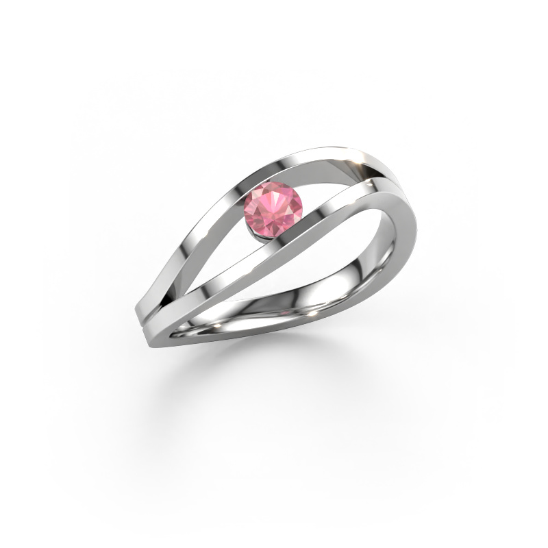 Bild von Verlobungsring Sigrid 1 950 Platin Turmalin rosa 3.7 mm