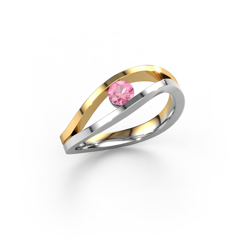 Image of Engagement ring Sigrid 1 585 white gold Pink sapphire 3.7 mm