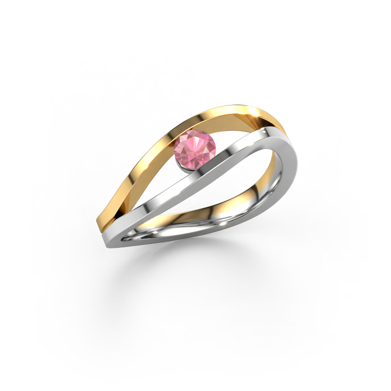 Image of Engagement ring Sigrid 1 585 white gold Tourmaline pink 3.7 mm
