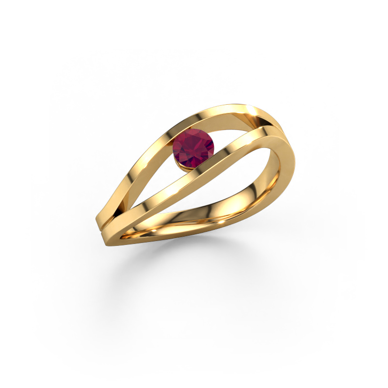Image of Engagement ring Sigrid 1 585 gold Rhodolite 3.7 mm