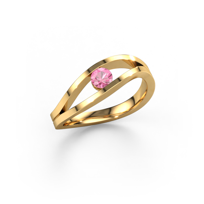 Image of Engagement ring Sigrid 1 585 gold Pink sapphire 3.7 mm