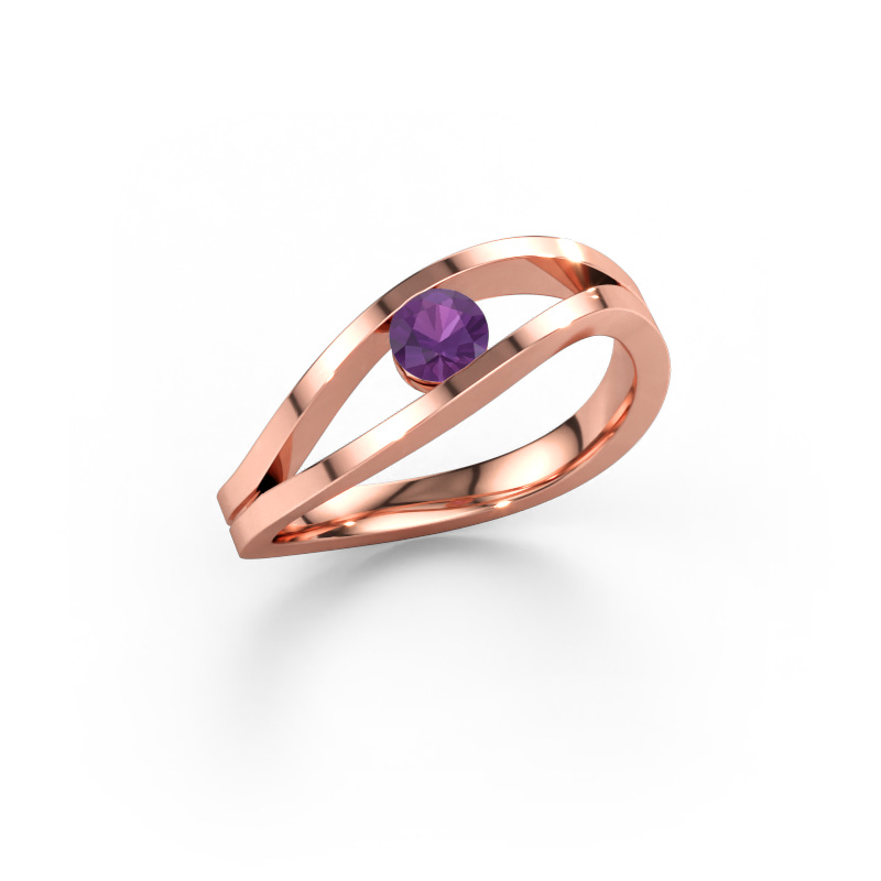 Bild av Ring Sigrid 1 585 roséguld Ametist 4 mm