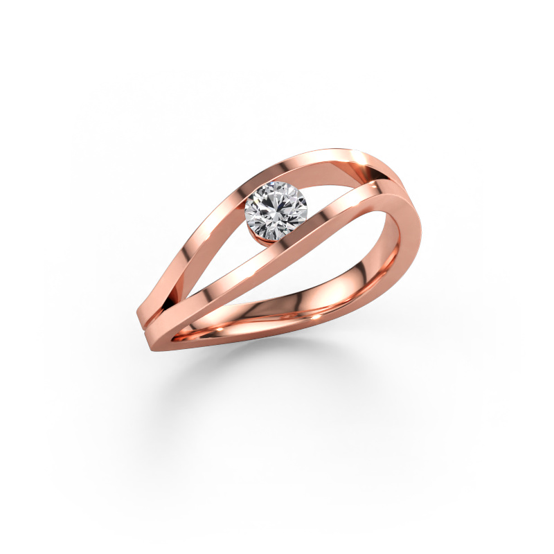Bild av Ring Sigrid 1 585 roséguld Diamant efter eget val 4 mm