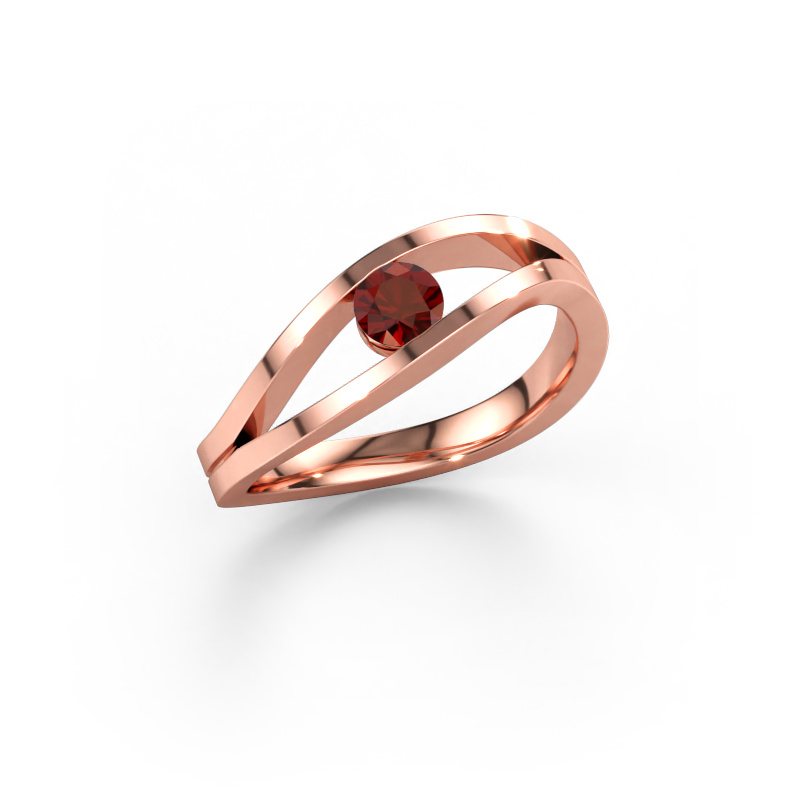 Immagine di Anello Sigrid 1 585 oro rosa Granato 4 mm