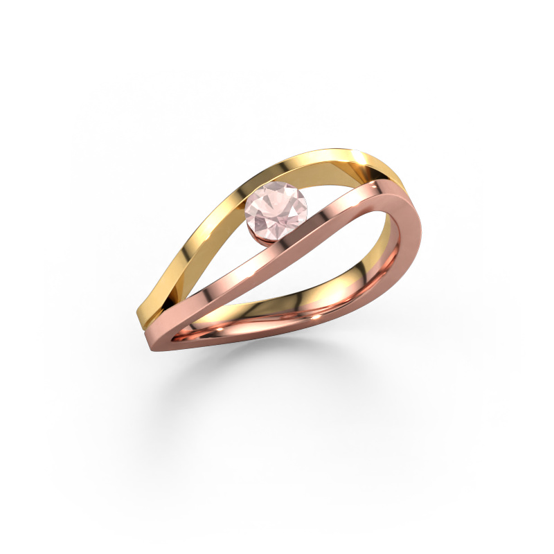 Bild von Ring Sigrid 1 585 Roségold Morganit Champagner 4 mm