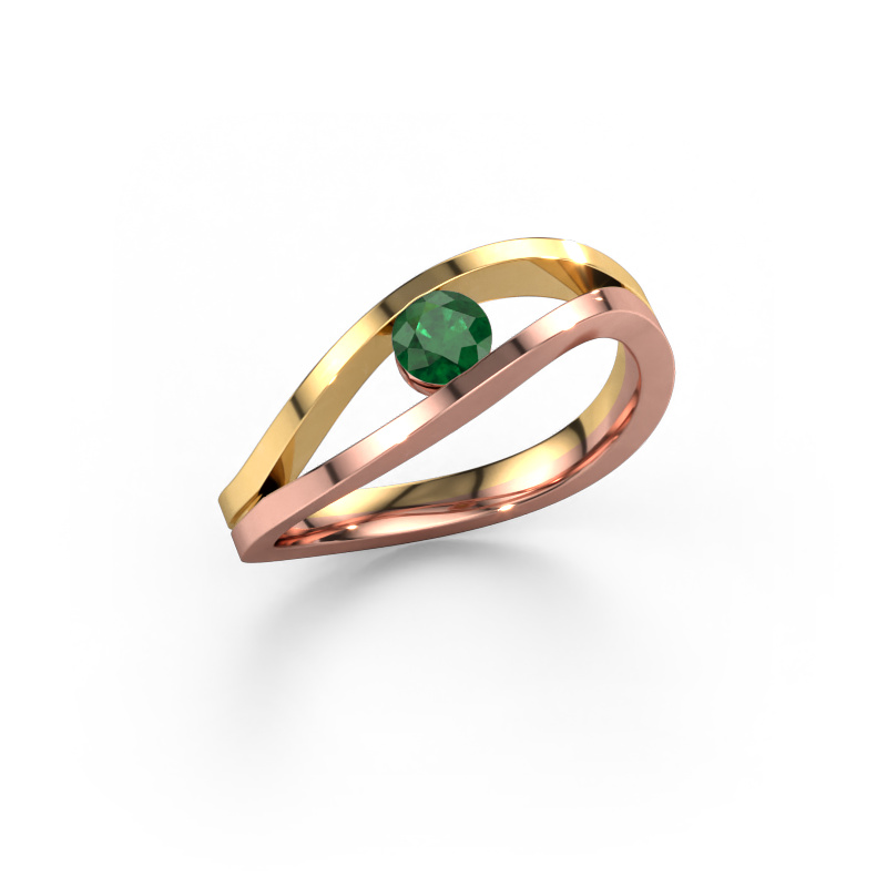 Image of Ring Sigrid 1 585 rose gold Emerald 4 mm