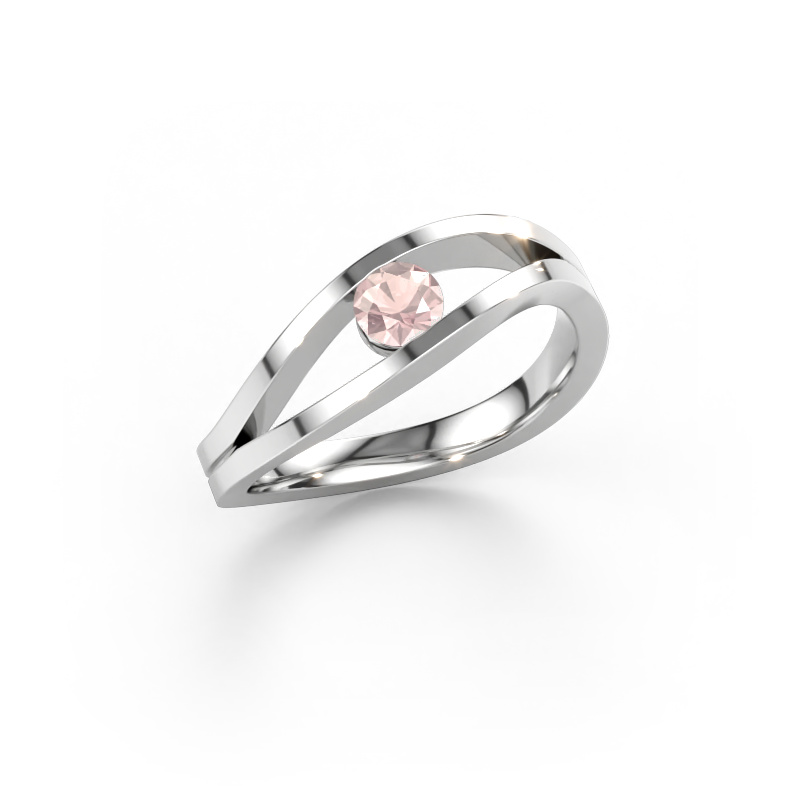 Afbeelding van Ring Sigrid 1 950 platina Morganiet champagne 4 mm
