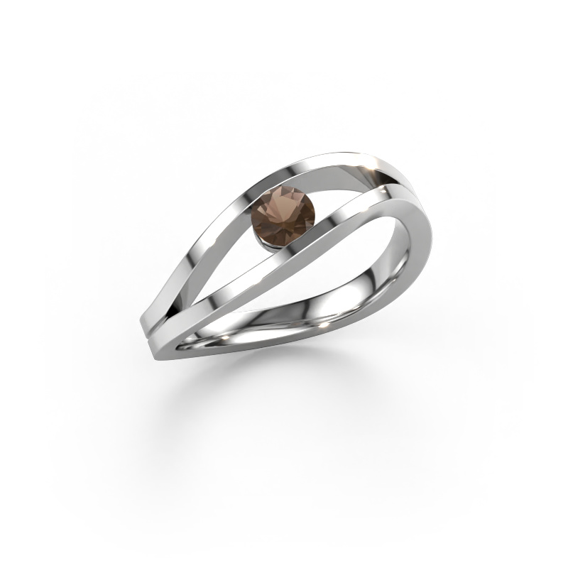 Image of Ring Sigrid 1 950 platinum Smokey quartz 4 mm