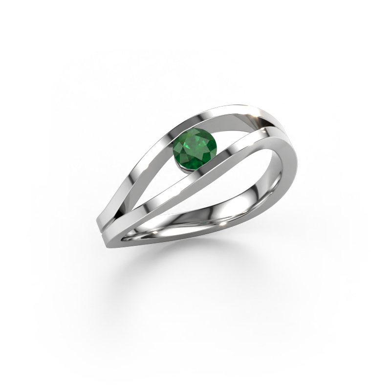 Image of Ring Sigrid 1 950 platinum Emerald 4 mm