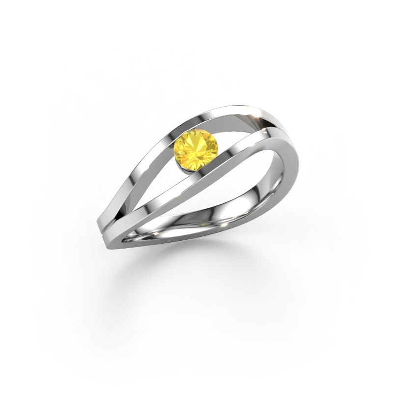 Image of Ring Sigrid 1 950 platinum Yellow sapphire 4 mm