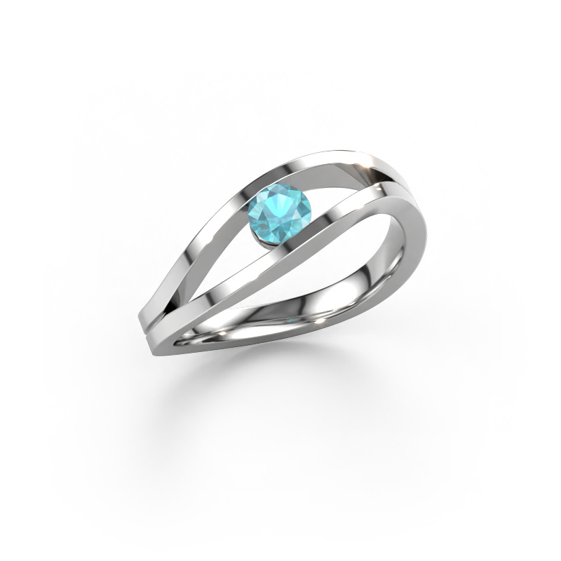 Image of Ring Sigrid 1 950 platinum Blue topaz 4 mm