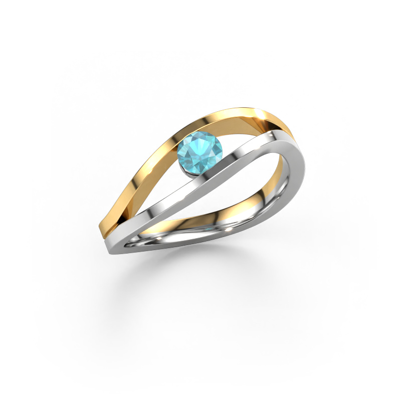 Image of Ring Sigrid 1 585 white gold Blue topaz 4 mm