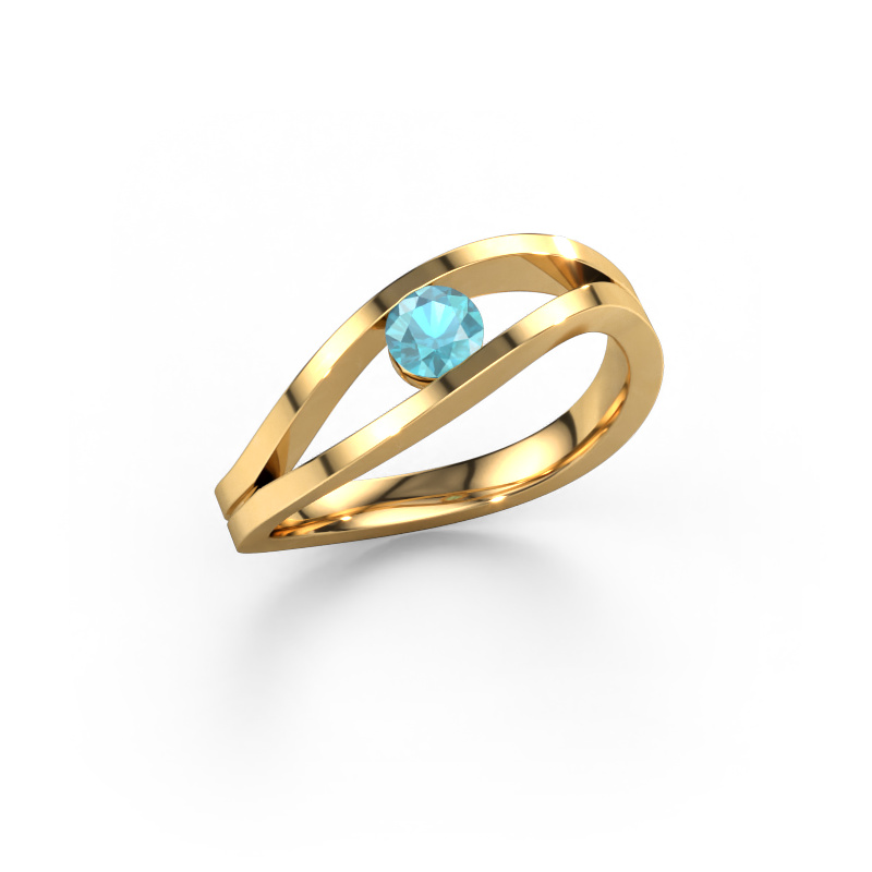 Image of Ring Sigrid 1 585 gold Blue topaz 4 mm