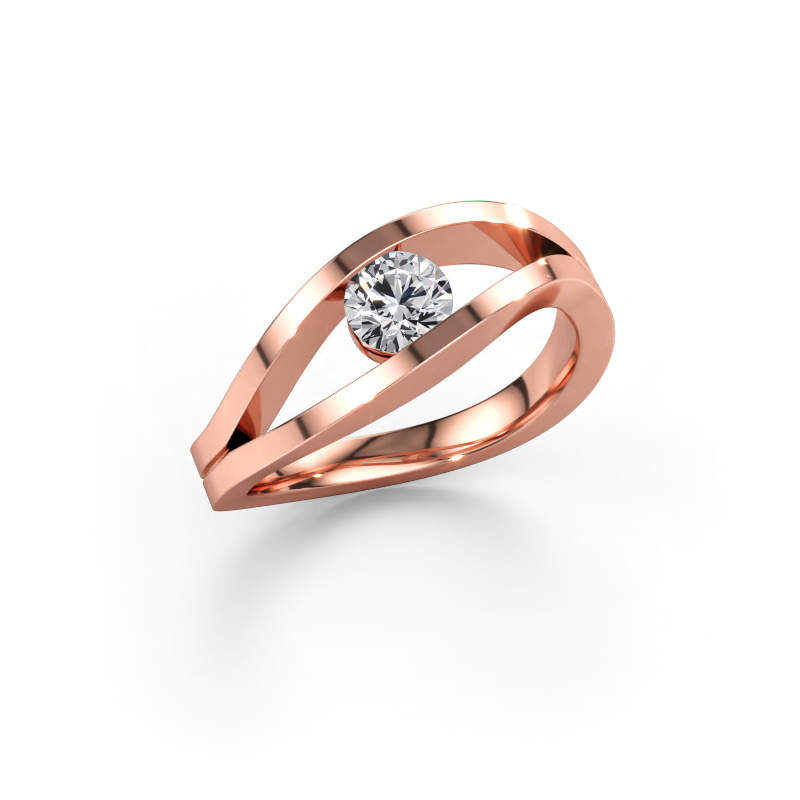 Bild av Ring Sigrid 1 585 roséguld Labbodlad diamant 0.40 crt