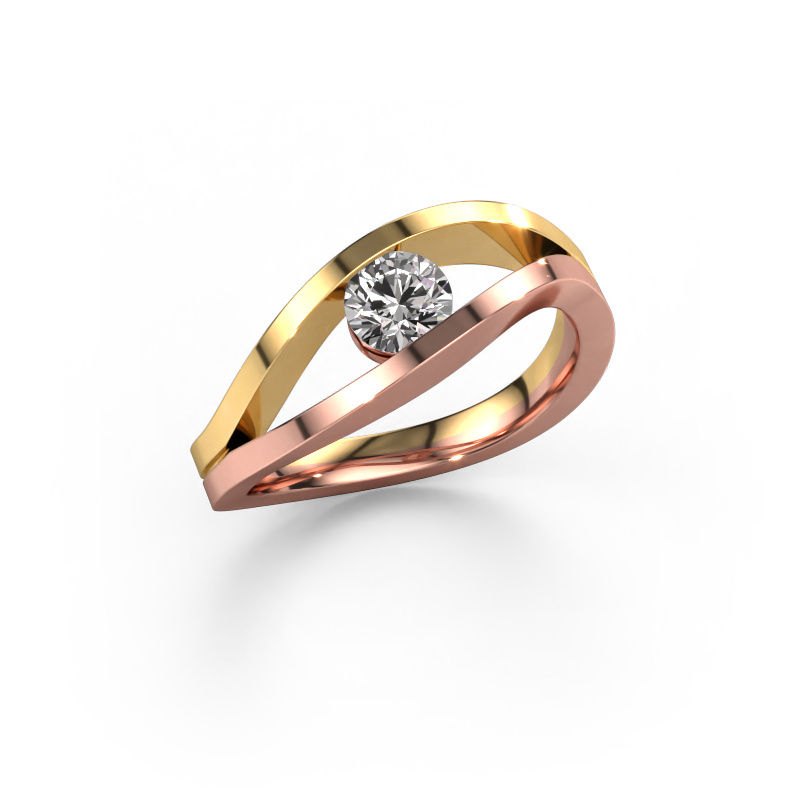 Image of Ring Sigrid 1 585 rose gold Diamond 0.40 crt