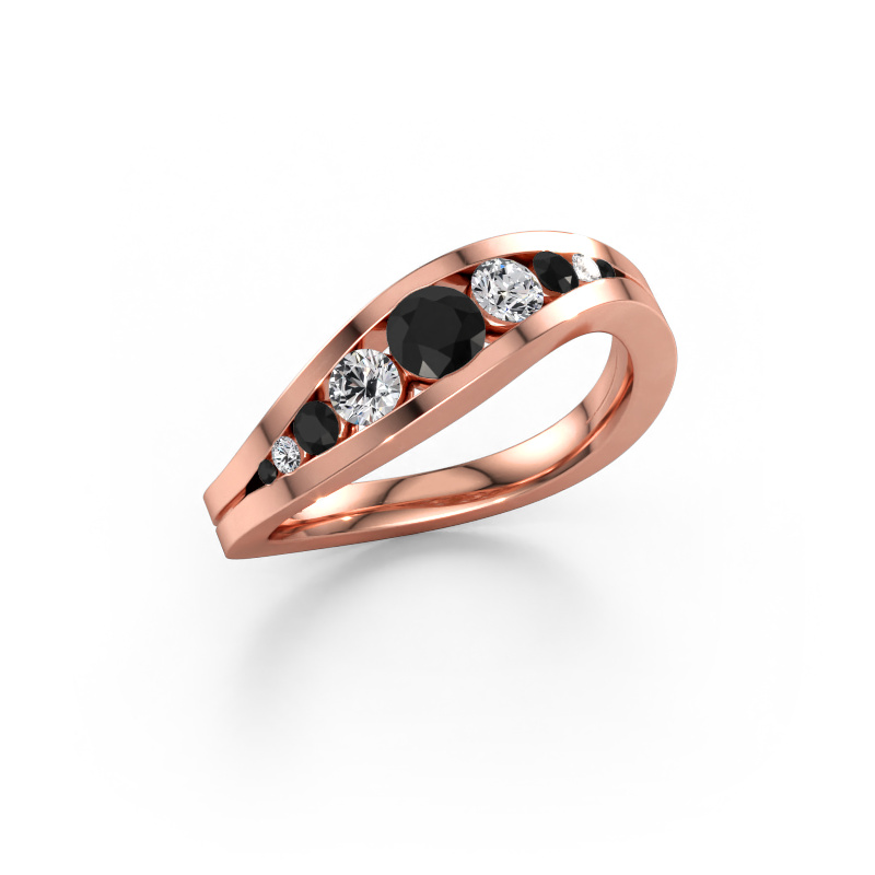 Immagine di Anello Sigrid 2 585 oro rosa Diamante nero 0.664 crt
