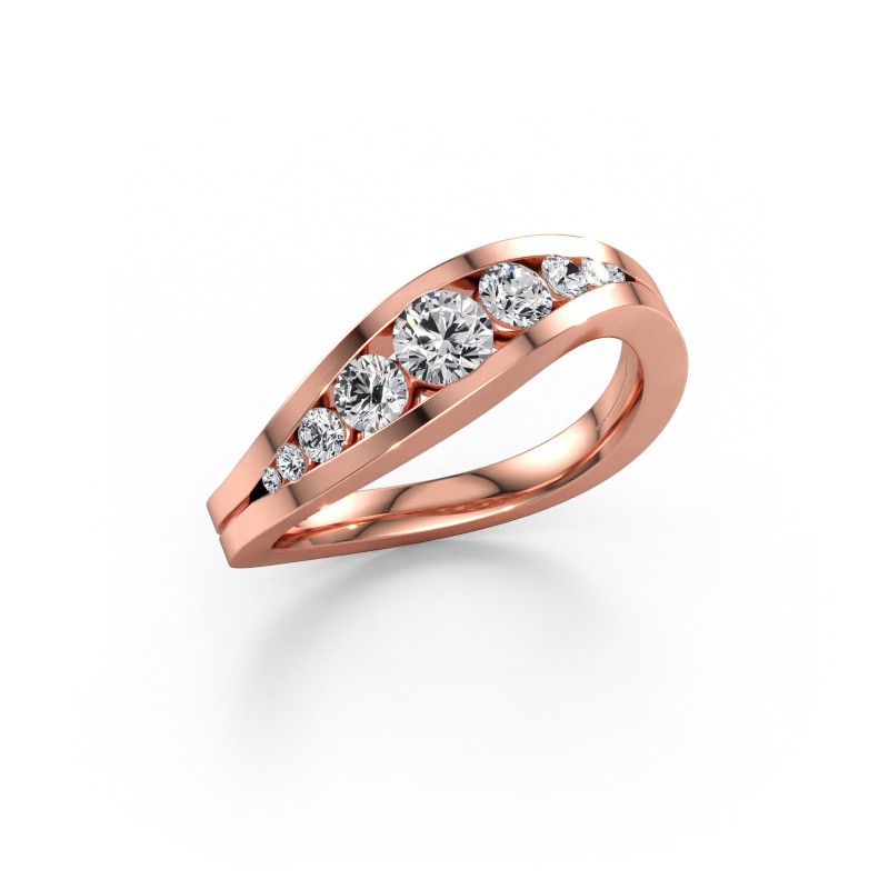 Immagine di Anello Sigrid 2 585 oro rosa Zirconia cubica 4 mm