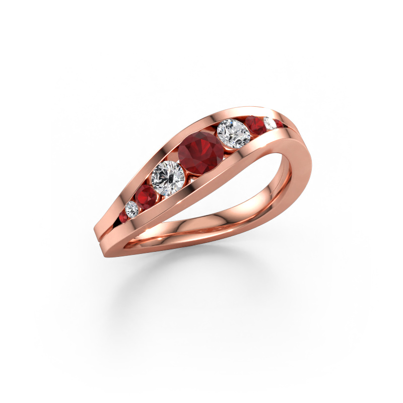 Immagine di Anello Sigrid 2 585 oro rosa Rubino 4 mm