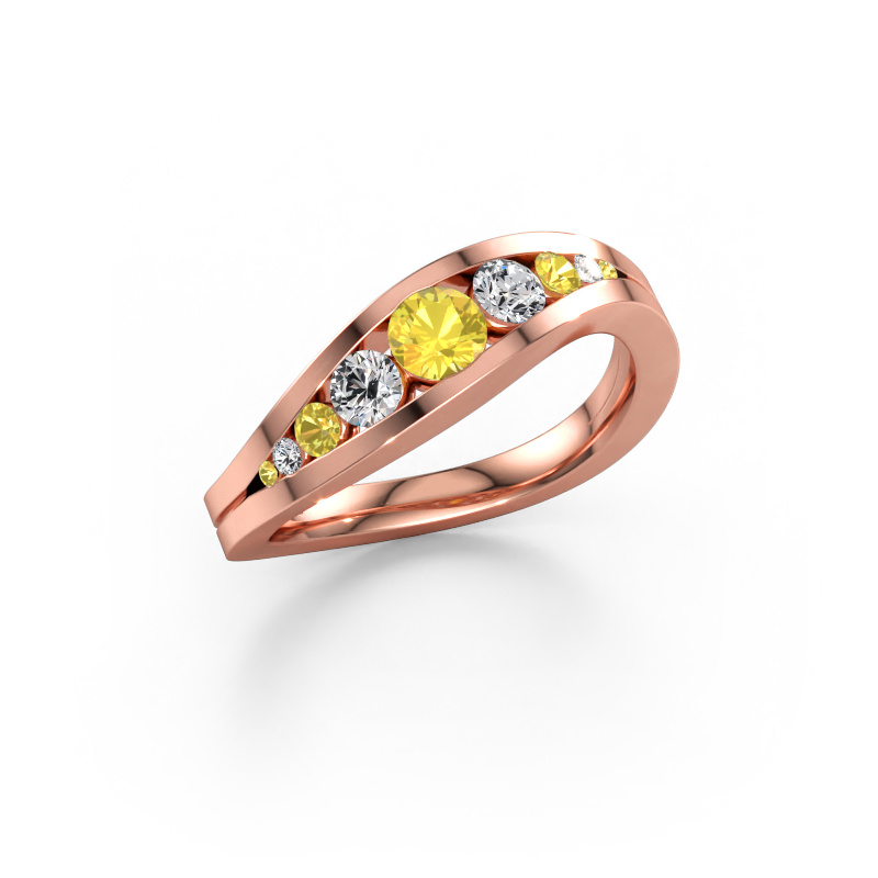 Bild av Ring Sigrid 2 585 roséguld Gul safir 4 mm