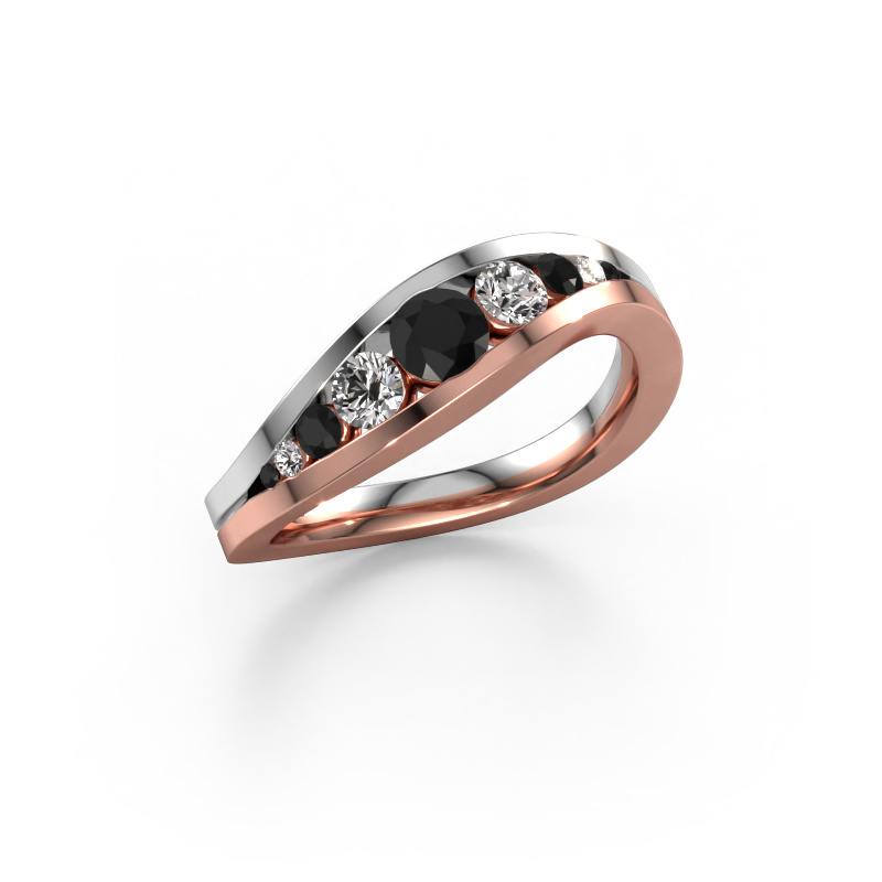 Image de Bague Sigrid 2 585 or rose Diamant noir 0.664 crt