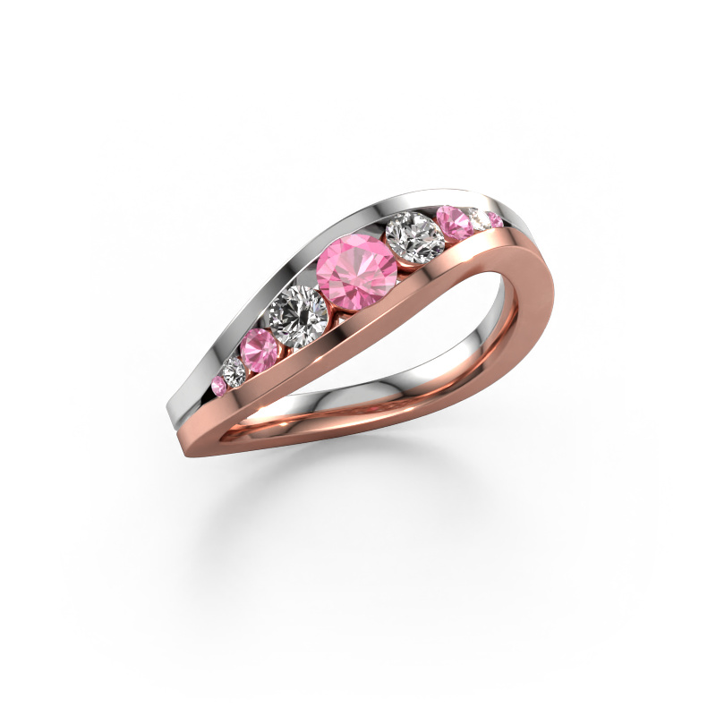 Bild von Ring Sigrid 2 585 Roségold Pink Saphir 4 mm