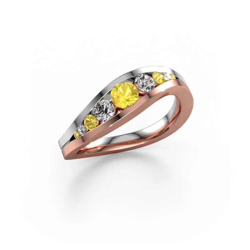 Image of Ring Sigrid 2 585 rose gold Yellow sapphire 4 mm