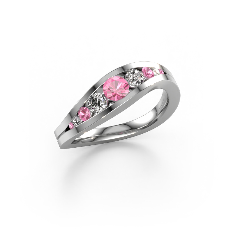 Bild von Ring Sigrid 2 585 Weißgold Pink Saphir 4 mm