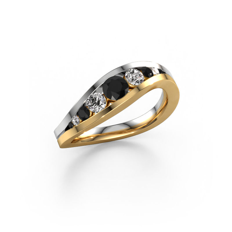 Bild von Ring Sigrid 2 585 Gold Schwarz Diamant 0.664 crt