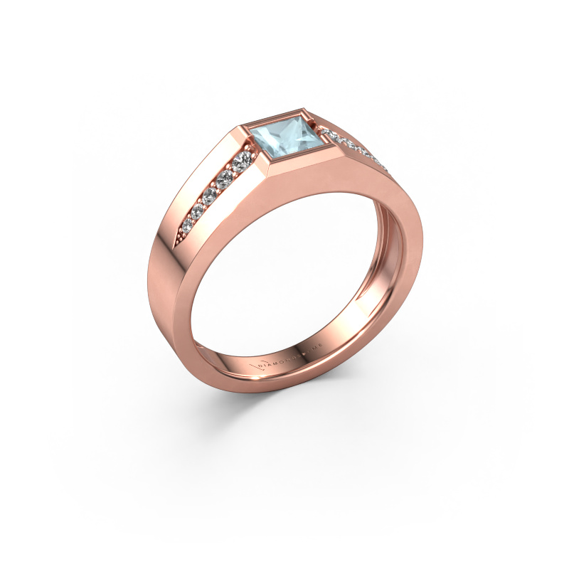 Bild von Pinky Ring Simon 585 Roségold Aquamarin 4.5 mm