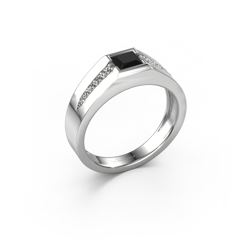 Image of Pinky ring Simon 585 white gold Black diamond 0.761 crt