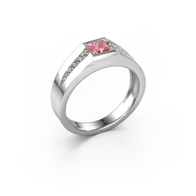 Image of Pinky ring Simon 585 white gold Pink lab grown diamond 4.5 mm