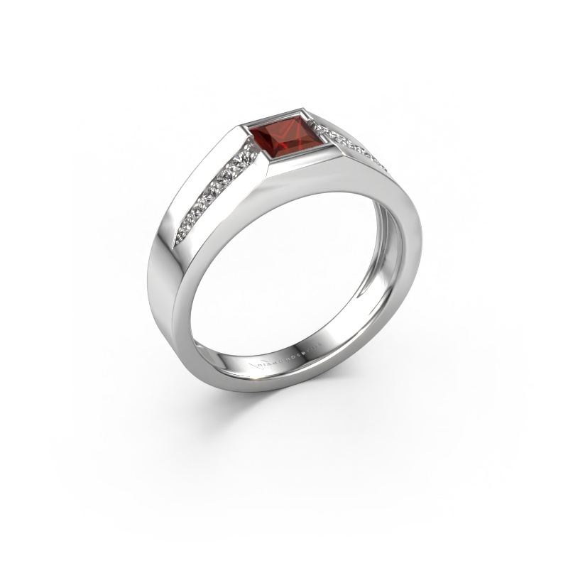 Image of Pinky ring Simon 585 white gold Garnet 4.5 mm