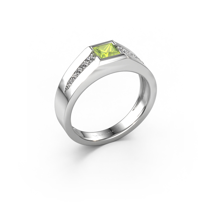Image of Pinky ring Simon 585 white gold Peridot 4.5 mm