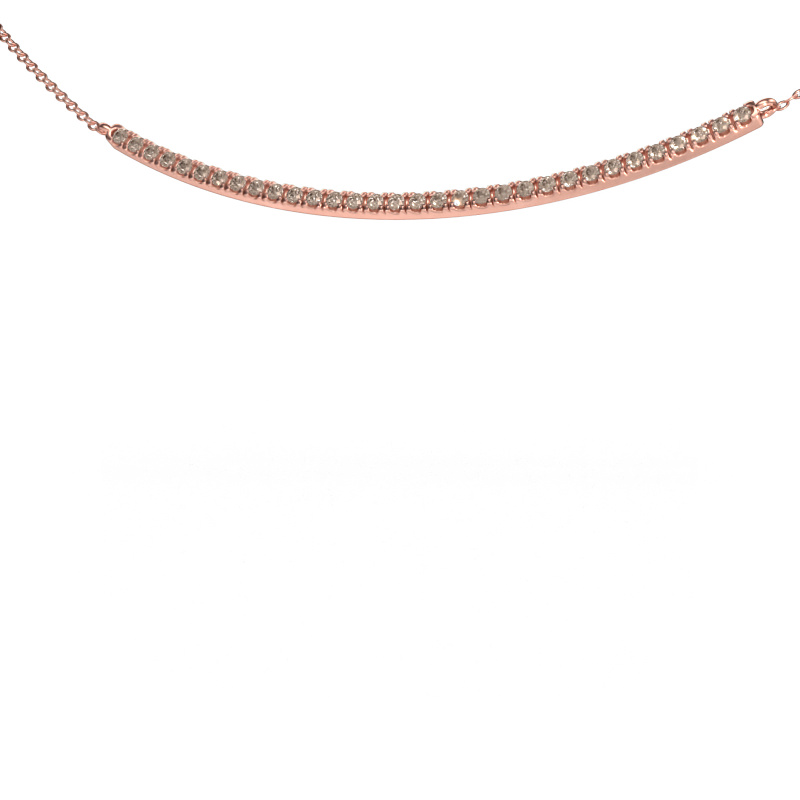 Image of Bar necklace Simona 585 rose gold Brown diamond 0.48 crt
