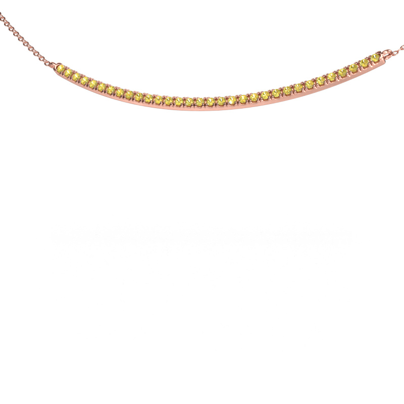 Image of Bar necklace Simona 585 rose gold Yellow sapphire 1.5 mm