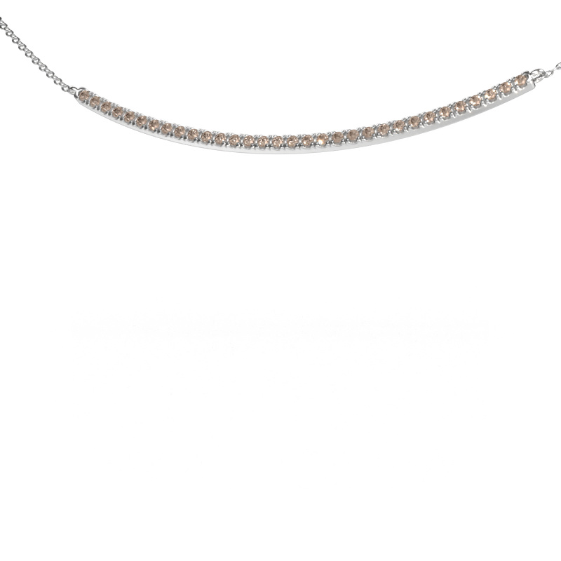 Bild von Bar Kette Simona 585 Weißgold Braun Diamant 0.48 crt