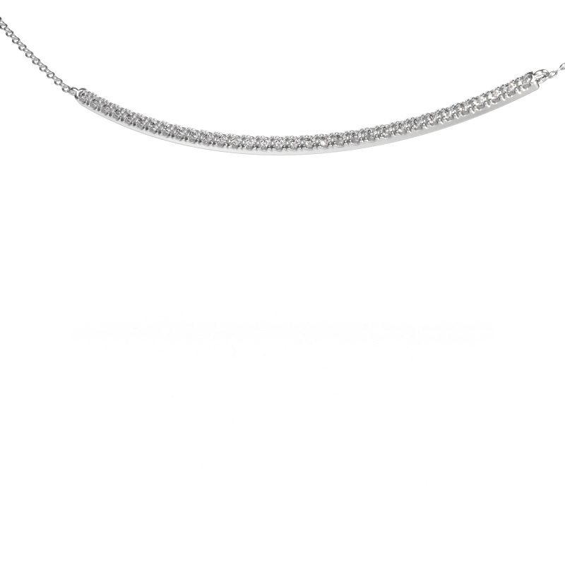 Image of Bar necklace Simona 585 white gold Zirconia 1.5 mm