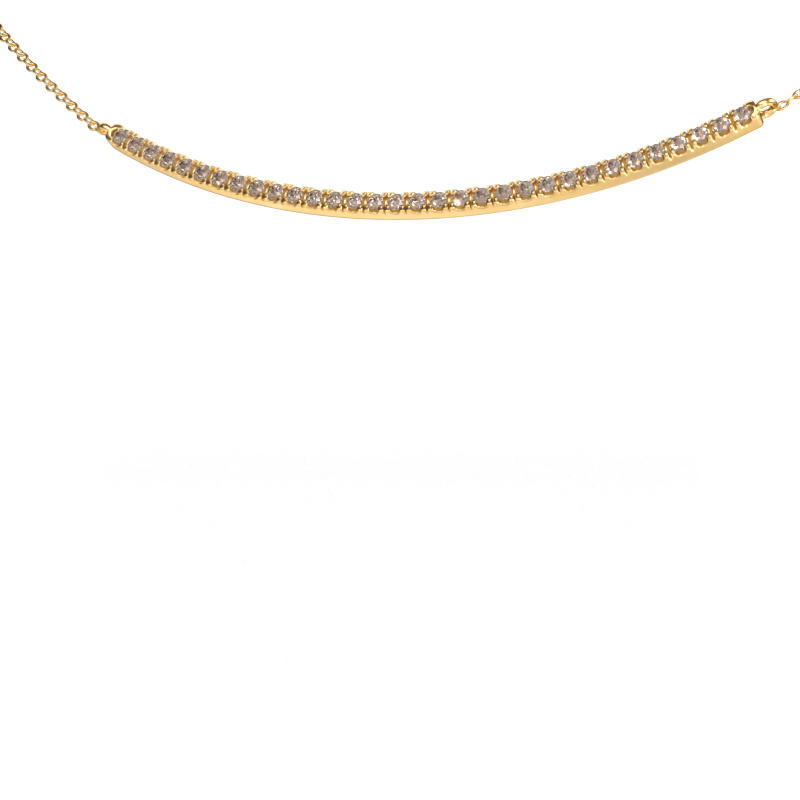Afbeelding van Bar ketting Simona 585 goud Bruine diamant 0.48 crt