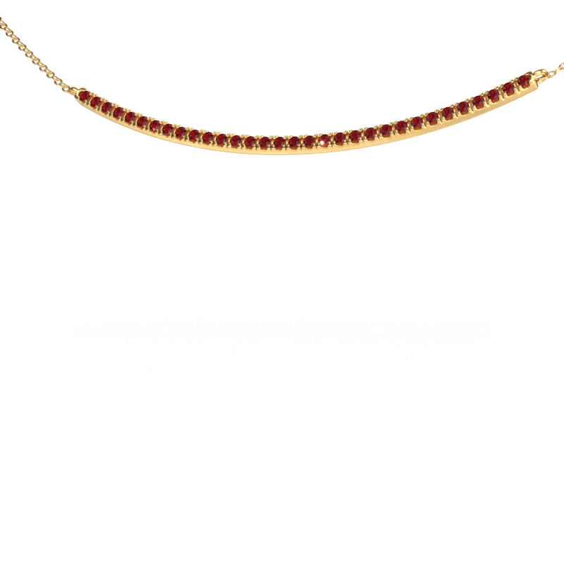 Image of Bar necklace Simona 585 gold Ruby 1.5 mm