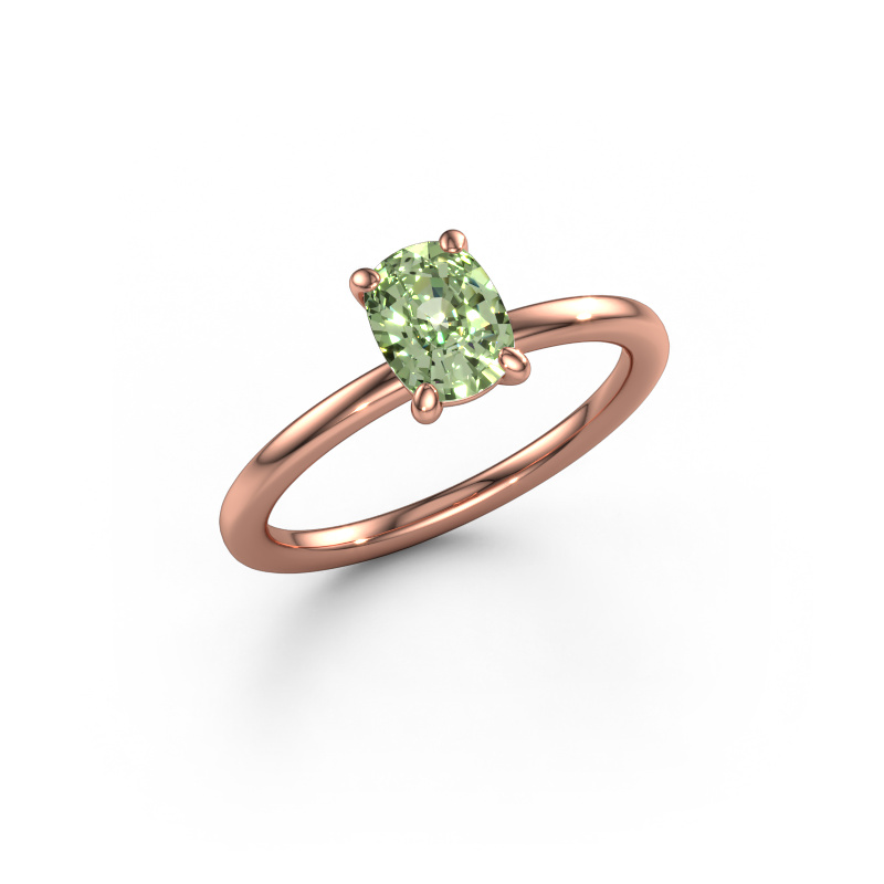 Afbeelding van Verlovingsring Simone CSH 1 585 Rosé goud Groene lab grown diamant 6.8x5.2 mm