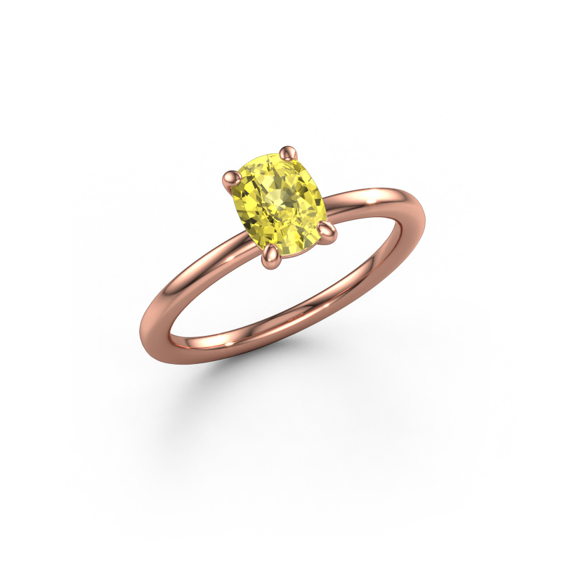 Afbeelding van Verlovingsring Simone CSH 1 585 rosé goud Gele lab grown diamant 6.8x5.2 mm
