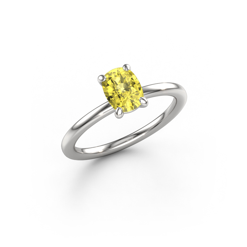 Afbeelding van Verlovingsring Simone CSH 1 950 platina Gele lab grown diamant 6.8x5.2 mm