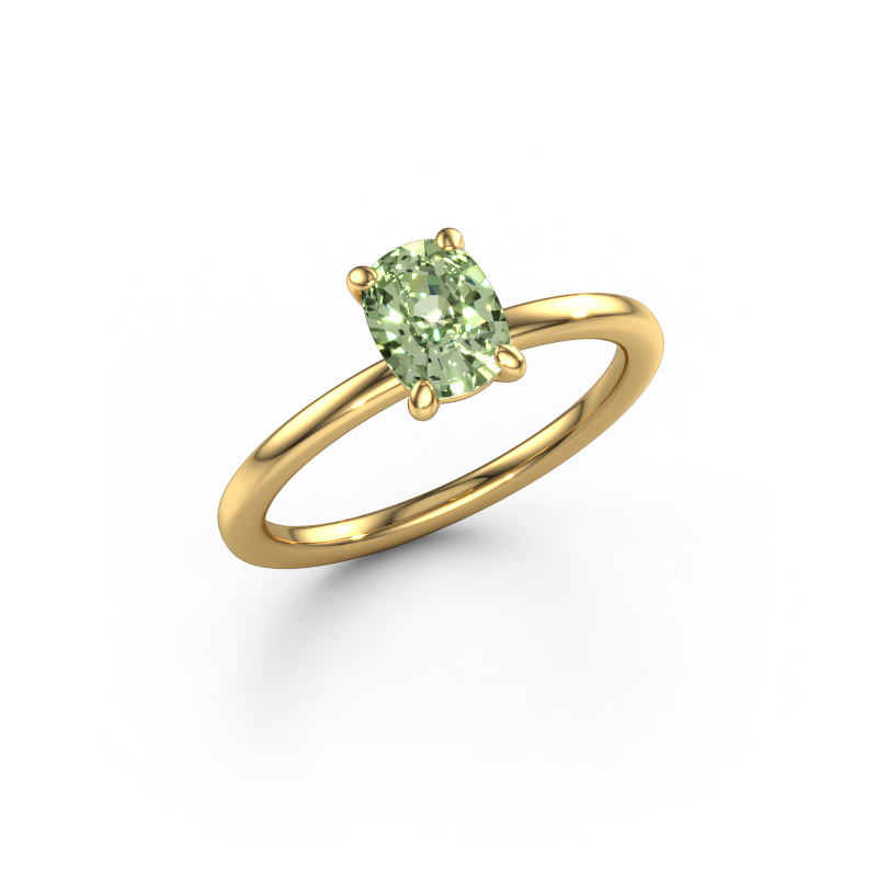 Afbeelding van Verlovingsring Simone CSH 1 585 goud Groene lab grown diamant 6.8x5.2 mm