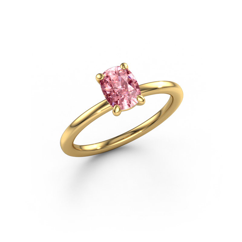 Image of Engagement ring Simone CSH 1 585 gold Pink lab grown diamond 6.8x5.2 mm