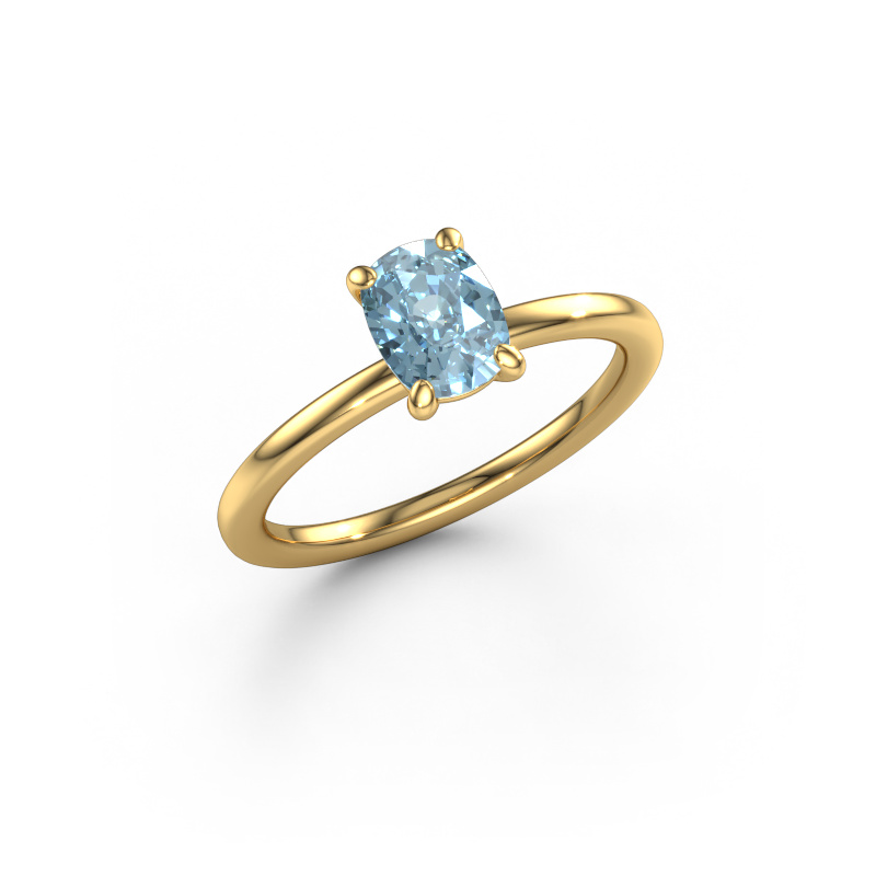 Image of Engagement ring Simone CSH 1 585 gold Blue lab grown diamond 6.8x5.2 mm
