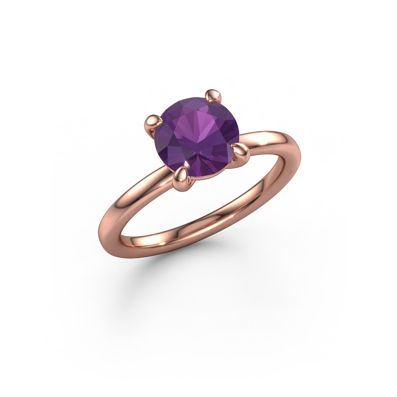 Image of Engagement ring Simone RND 1 585 rose gold Amethyst 7.3 mm