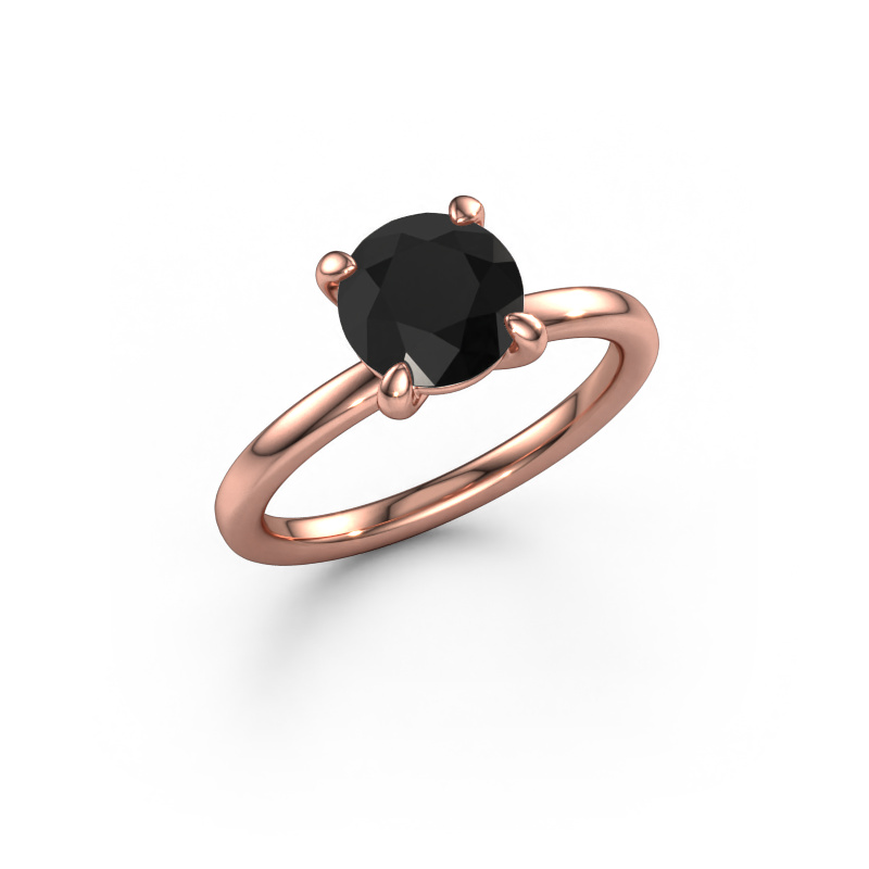 Bild von Verlobungsring Simone RND 1 585 Roségold Schwarz Diamant 1.85 crt