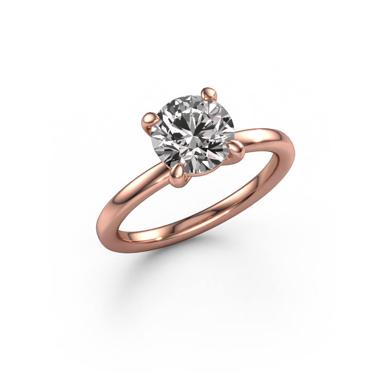 Image of Engagement ring Simone RND 1 585 rose gold Custom diamond 7.3 mm