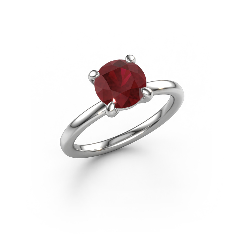 Image of Engagement ring Simone RND 1 950 platinum Ruby 7.3 mm
